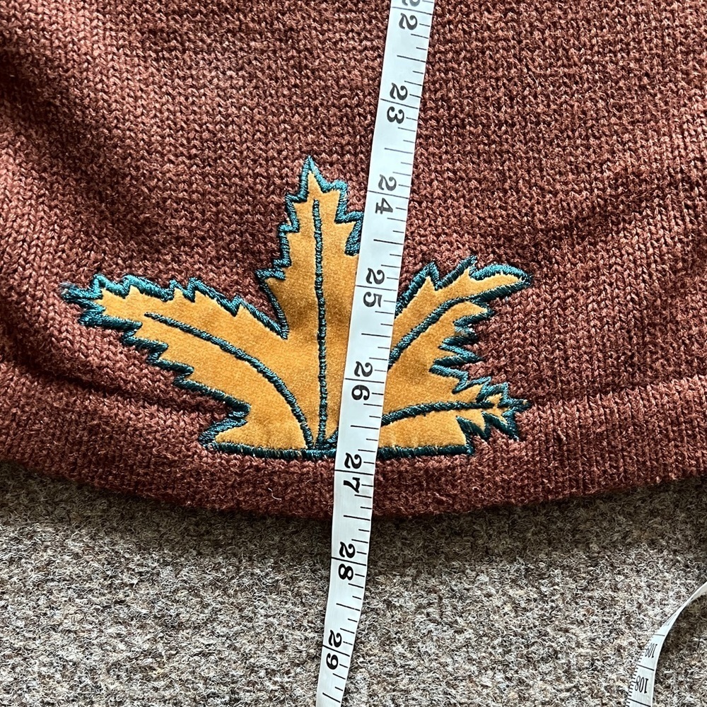 Vintage Alexa Grace Brown Leaves Cardigan Sweater Fall Autumn Grannycore Size S - Picture 10 of 12